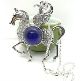 Horse Mood Necklace Colour Change Emotion Feeling Temperature Control Horse Pendant Stainless Steel Chain Necklaces