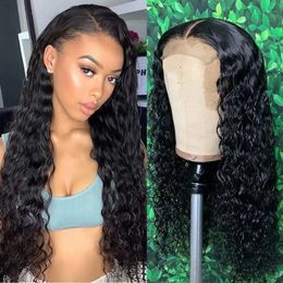 ter Wave Synthetic Lace Front Wig Heat Resistant Loose Curly Half Hand Tied Fron Wigs With Baby Hair Wet and WAVY Synthetics lacefront wigss