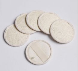 8*8cm Round Shape Natural Loofah Pad Back Pad Sponge Bath Shower Face Body Exfoliator