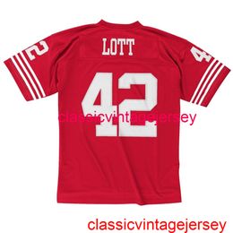 Stitched Men Women Youth Ronnie Lott #42 1990 Jersey Embroidery Custom Any Name Number XS-5XL 6XL