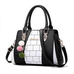 2021 new arrival dign contrast color pu leather ladi shoulder handbags wholale women hand bagsYH0A