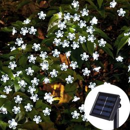 Strings Cherry Blossom Flower Garland Lamp Solar Light Outdoors LED String Fairy Lights Crystal Flowers Indoor Wedding Christmas Decors