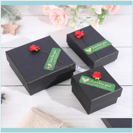 & Jewelryhandmade Vintage Kraft Paper Jewellery Box Creative Ring Necklace Gift Packaging Customization Display Pouches Bags Drop Delivery 20