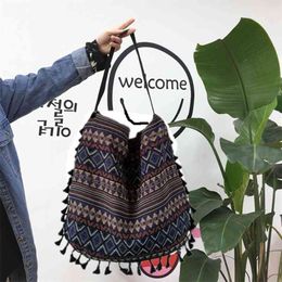New Vintage Bohemian Fringe Shoulder Bag Women Tassel Boho Hippie Gypsy Fringed Women's Handbags Open Bag Bags5NOX
