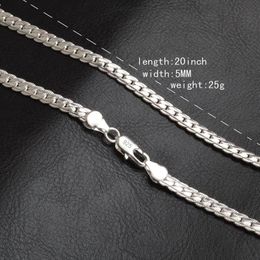 Pendant Necklaces Summer 925 Sterling Silver Fashion Men's Fine Jewellery 5mm 20 Feet 50 Cm Crystal From Swarovskis Necklace244y