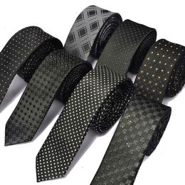 Men's Casual Slim Ties Classic Polyester Woven Party Neckties Fashion Plaid Dots Man Neck Tie For Wedding Business Male Tie