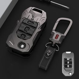 For Honda 9.5 Generation Civic Accord xrv Crider elysion crv Vezel Foldable Zinc alloy leather key cover remote protection case