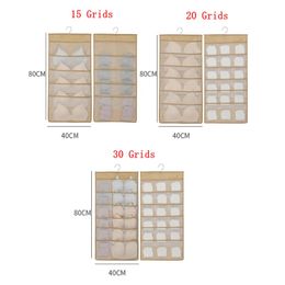 15/24/30/36 grids pockets Hanging Underwear Organiser Storage bags Clothes Non-woven Closet Folding Bag Socks Double-sided Organisers