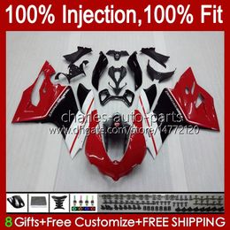 Injection Red blk white Mould Bodys For DUCATI Panigale 899S 1199S 899-1199 12-16 Bodywork 44No.2 899 1199 S R 12 13 14 15 16 899R 1199R 2012 2013 2014 2015 2016 OEM Fairing