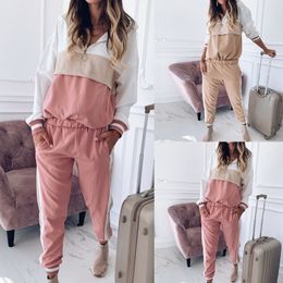 Laamei Women's Casual Tracksuit Two Piece Set Ladies Sportswear Hoodie And Sweatpants Spring Autumn Jogger Set Ropa Mujer 201030