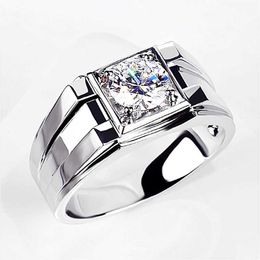 Mens Rings Crystal Classic generous ring diamond bright charming men's three-dimensional simple God Lady Cluster styles Band