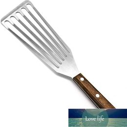 NEW Stainless Steel Fish Spatula Wide Slotted Blade And Heat Resistant Wood Handle Cooking Spatula Kitchenware