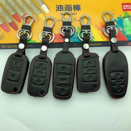 -Couverture de clé de voiture pour VW Touareg 2011 2014 2017 Porte-clés de voiture Véritable porte-clés Véritable Titulaire de la clé Volkswagen Key 2013 Keys G2
