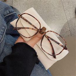 Fashion Sunglasses Frames 2021 Retro Oversized Square Computer Spectacles Reading Glasses Frame Women Men Transparent Lens Optical Eyeglasse