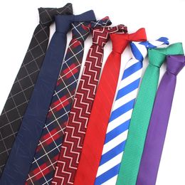 Skinny Ties For Men Women Casual Plaid Necktie For Wedding Business Boys Suits Jacquard Striped Tie Slim Men Necktie Gravatas