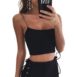 Summer Tops Women Sexy Crop Spaghetti Strap Tanks Sexy Lady Backless Bodycon Sleeveless Tube Top Sports Solid Sleeveless Vest