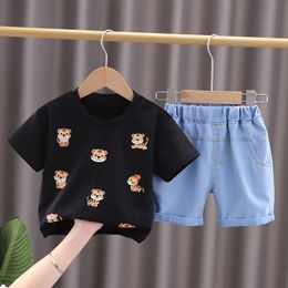 New Summer Baby Girl Clothes Suit Fashion Boys Clothing Children Tiger T-Shirt Shorts 2Pcs/Sets Toddler Sports Costume Kids Tracksuits
