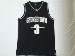 Cheap custom Allen Iverson #3 Georgetown Hoyas Black College Jersey Stitched Customise any number name MEN WOMEN YOUTH XS-5XL