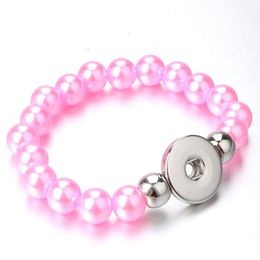 Colourful Beads Snap Bracelet Diy Charms Bangle Fit 18mm Snap Buttons Jewellery For Wome jllxFu