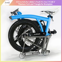 Titanium Alloy Fork Triangle for Brompton CHPT3 Superlight Folding Bike Grade 9 Frame Ti Parts Accessories M6L Lacquer/Black Edition