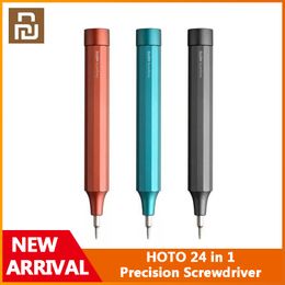 Newest HOTO 24 in 1 Precision Screwdriver Aluminium Alloy Magnetic Bit Storage Pen-shaped Portable QWLSD004 Screwdriver 24 Models of Steel Bi