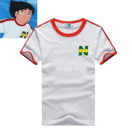 Kaptan Tsubasa T-Shirt Ozora Tsubasa pamuklu üst giyim Kojiro Hyuga Kısa Kollu T Shirt Cosplay Kostümleri Yetişkin Çocuklar Yaz Tees