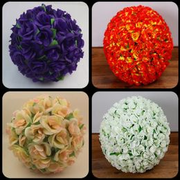 20 CM/8" Diameter Artificial Rose Silk Flower Kissing Balls Christmas Ornaments Wedding Party Decorations Supplies