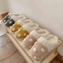 2021 Winter Women Home Cotton Slippers Luxury Soft Plush Slides Warm Hairy Floor Shoes House Indoor Lamb Wool Christmas Slippers H1115