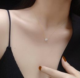 french plates UK - Titanium Steel Necklaces French Superfine Clavicle Zircon Necklace 18K Gold Plated Anti Anaphylaxis Indelible Never Fade Wedding Jewelry