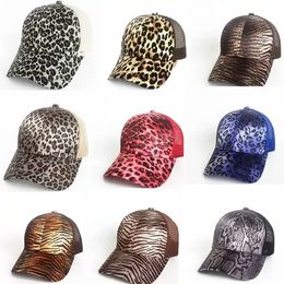 Leopard Print Ponytail Baseball Cap For Women Ladies Hat Adjustable Mesh Caps PRO232