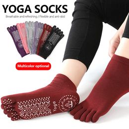 1 Pair High Quality Women Bandage Yoga Socks Anti-Slip Quick-Dry Damping Pilates Ballet Socks Good Grip For Women Cotton Socks