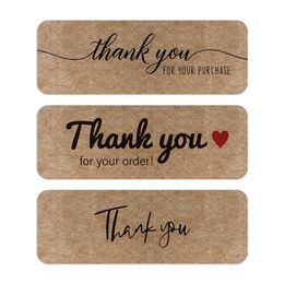 Kraft Paper Thank You for Your Order Sticker Rectangular Seal 120 PCS Per Roll 1222852