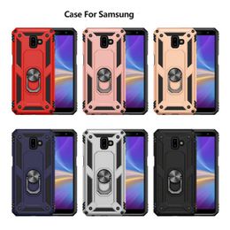 Dual Layer Shockproof Case Cover For Samsung J4 Plus J5 J6 J7Pro J7 Prime J2 Core J3 Star Military Protection Case With Car Mount Holder