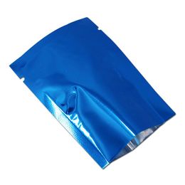 200 Pieces 6x9 cm Blue Open Top Aluminium Foil Food Long Term Storage Bags Vacuum Heat Sealable Mylar Pouches Mylar Foil Snack