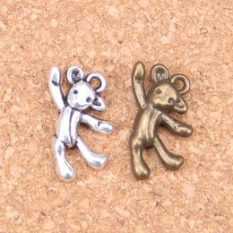 78pcs Antique Silver Plated Bronze Plated gymnastics lovely bear Charms Pendant DIY Necklace Bracelet Bangle Findings 19*10mm