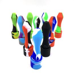 smoking Silicone Nectar Kits with 10mm Joint titanium Tip Dab Oil Rigs Silcone Bongs glass pipe