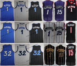 Mi08 NCAA Vintage 1996 Basketball Jersey Penny Hardaway 1 T-Mac Tracy McGrady Vince Carter 15 Jerseys Blue Black Stitched Shirts