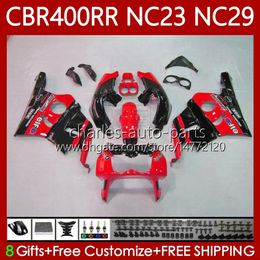 Fairings Kit For HONDA CBR 400 RR CC 400CC NC23 1988 1989 1990 1991 1992 1993 Body 65No.91 Red black CBR400RR CBR400 RR 88-99 NC29 CBR 400RR 88 89 90 91 92 93 OEM Bodywork