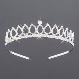 Girls Crowns With Rhinestones Wedding Jewelry Bridal Headpieces Birthday Party Performance Pageant Crystal Tiaras Wedding Accessories FK-006