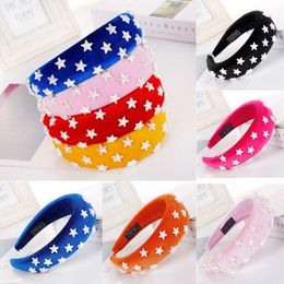 Candy Color Girls sponge Five-pointed star hairband Boutique Hair Sticks Broadside Women Hair headband wedding hair accessories