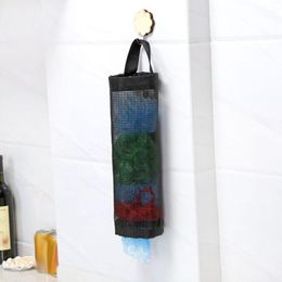 Hanging Baskets Home Kitchen Mesh Organizer Grocery Bag Holder Wall Mount Storage Dispenser Plastic RRD7724