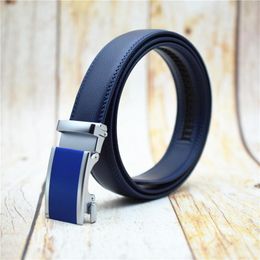 Belts Cow Leather Men Belt Black/white/blue/coffee/brown/red Male Strap 3.1CM Width Quality Automatic Buckle Cummerbunds