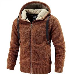 Men's Fleece Jacket Hooded Large Size Winter Parka Men Windbreakers Thick Warm Anorak Husband Autumn Black Fur Coat Male 211014