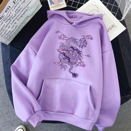 Dragon Print sweatshirt Women hoodie Cute Hip hop Kawaii Harajuku Oversized kawaii womens tops clothes 201031