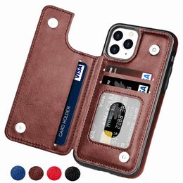 Retro PU Flip Leather Cases For iPhone 13 12 11 Pro Max XS Multi Card Holder Phone Case X 6 6S 7 8 Plus Cover
