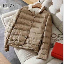 Autumn Winter Casual White Duck Down Jackets Women Fashion Double Sided Short Coat Female Puffer Jacket Outwear Ladies Parkas 210525