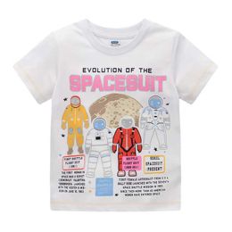 jumping Metres White Baby T shirts With Space Man Print Fashion Boys Girls For Summer Kids ees ops Costume 210529