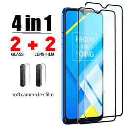 Cell Phone Screen Protectors 4in1 Full Cover Protective Glass for Realme 7 Pro 8 Pro 5G Camera Lens Screen Protector for Realme GT