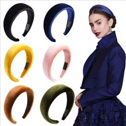 Women Padded Headbands Velvet Vintage Head Band Wide Bezel Sponge Hair Hoops Wedding Headdress Girls Hair Accessories BT1055