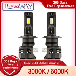 BraveWAY-NEW! H4 Headlight H7 H1 HB3 HB4 9005 9006 H11 Fog Light 12V 50W 3000K 6000K 16000LM LED Car Bulb Canbus CHIP